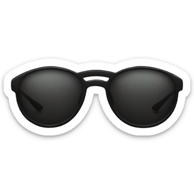 A pair of oval black sunglasses laying flat sticker