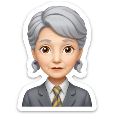 Very old women with Necktie. different hair style. sticker