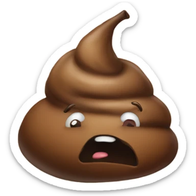 A piece of poop walking on a hike sticker