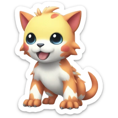 cute kawaii cool edgy Digimon-Fakemon-animal full body sticker