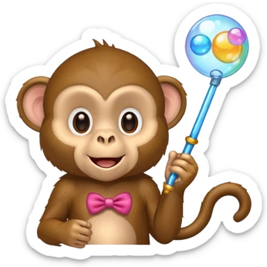 monkey blowing bubbles sticker