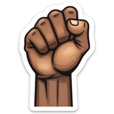 A african american fist raised sticker