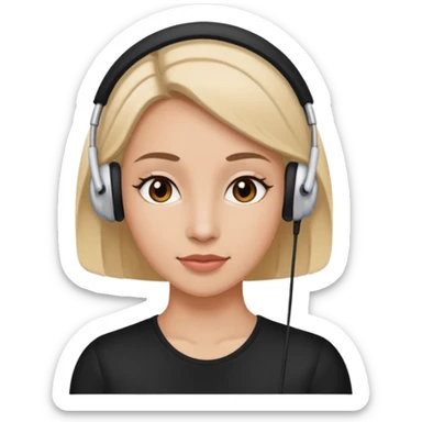 woman with ear buds sticker