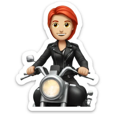 White man with a good looking white girl with red hair riding on a motorcycle  sticker