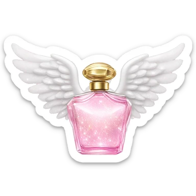 Dream angel wings perfume sparkly white and pink sticker