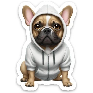 French bulldog wearing a hoodie  sticker