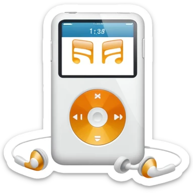 all white ipod and earphone
 sticker