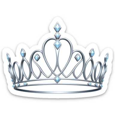 iced silver tiara with diamonds sticker