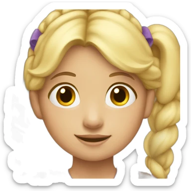 Blonde little girl wearing a purple dress with pigtails sticker