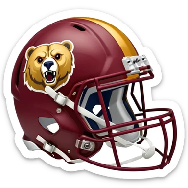 Washington commanders, football helmet facing Chicago Bears football helmet sticker