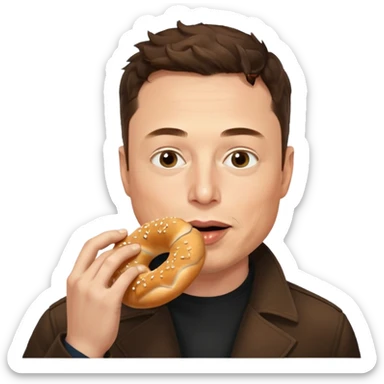 Elon Musk eats simit sticker