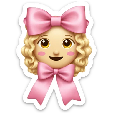 Pink bow with ruffles  sticker