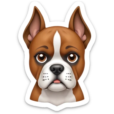 Boxer dog with ears up sticker