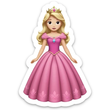 Princesa aurora Disney com vestido rosa e corpo inteiro sticker