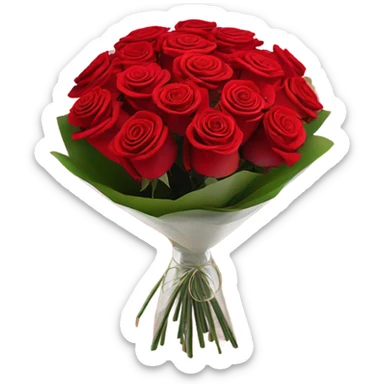 Bouquet of red roses in luxurious package for Valentine’s Day  sticker