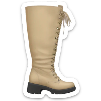 pair of beige chunky knee high boots sticker