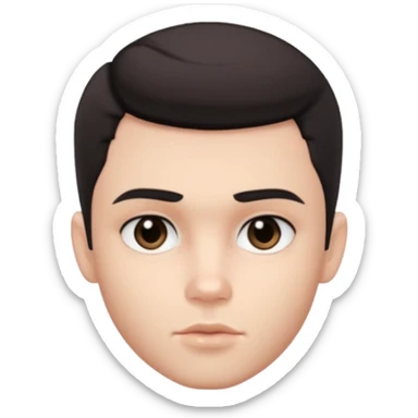 pretty handsome bratz man, black eyes,  short dark hair, pale skin, defined jawline sticker