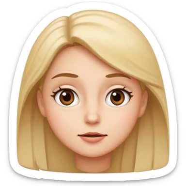 Sassy face looking up with slight eye roll and a soft smile sticker