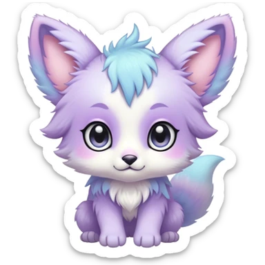 Kawaii bright fantasy ethereal anthro fursona animal sticker