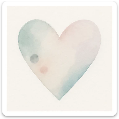 heart, watercolor art style sticker
