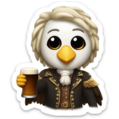 Smiley drinking a pint of Guinness wearing eagles clothes sticker