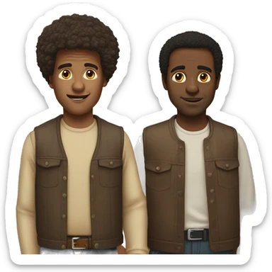 two step brothers with different skin complexions sticker