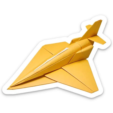 3D render of Paper Airplane made entirely of folded origami paper, sharp creases, cardboard texture, matte finish, visible paper grain, craft aesthetic,  apple emoji style, isolated on white background --v 6.0 sticker