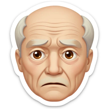 old man with Resentment - bitter indignation at having been treated unfairly sticker