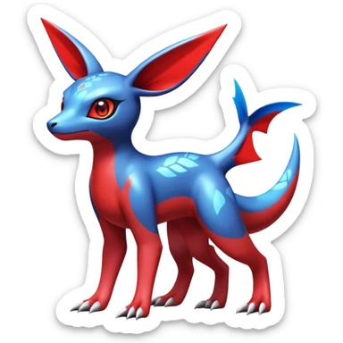  Cute Shiny Exotic Colorful Guilmon-Latias-Koraidon-Umbreon-Fakémon-hybrid-creature (full body)  sticker