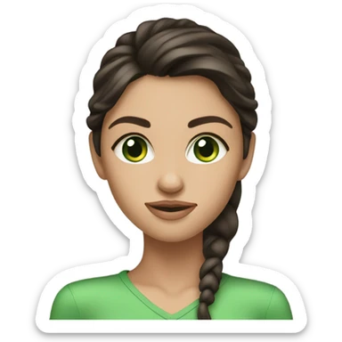Brunette Model with Green eyes  sticker