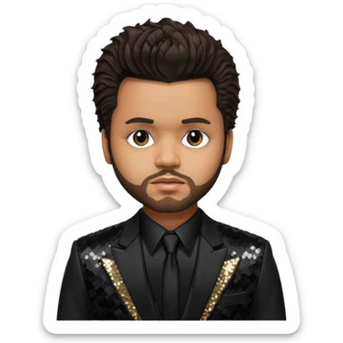 The Weeknd with Dark Brown Hair, Black Sequin Suit  sticker