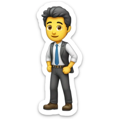 Hombre escalando posición de trabajo sticker