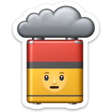  battery with no energy and a gray cloud abouve the head sticker