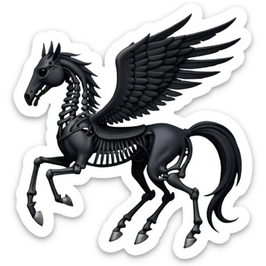 thestral: Winged horses visible only to those who have witnessed death and understand its significance. Can u make it thinner? Like an achal tekkine? sticker