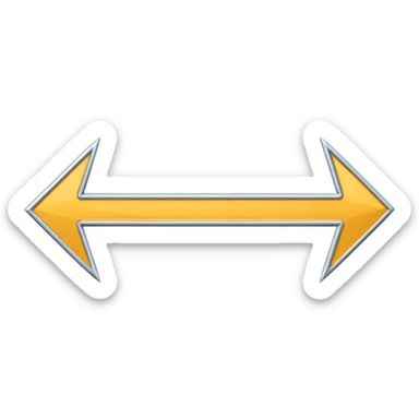 iOS emoji of a right-pointing arrow passing through a chain link, symbolizing direction connection and clarity, minimalist modern look sticker