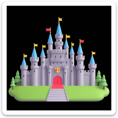 king and queen, castle background sticker