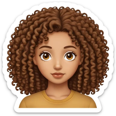 a mixed girl with 3a curly hair sticker