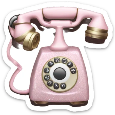 Pale pink glitter telephone sticker