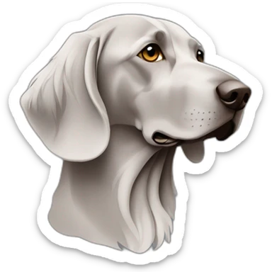 longhair weimaraner profile silhouet sticker