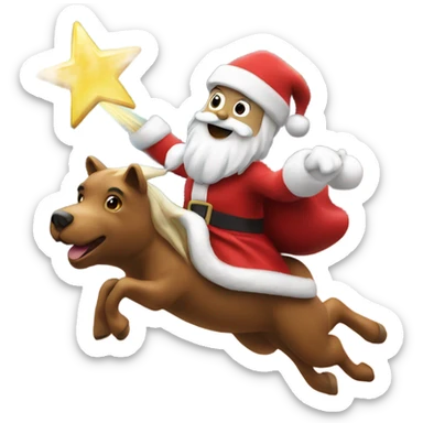 Santa riding a shooting star sticker