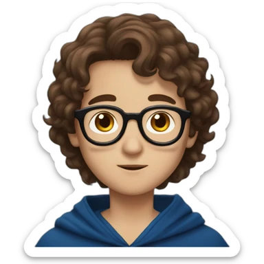 a brown haired boy in glasses and a Ravenclaw robe sticker
