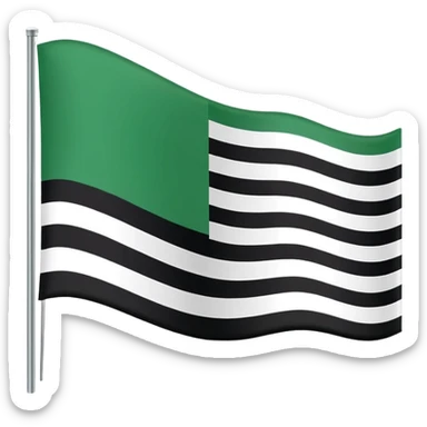 Make the flag of the Ural Republic, white, green, black sticker
