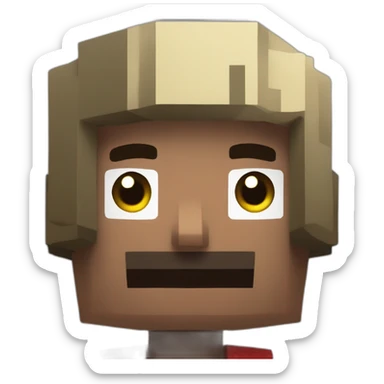 Black men in Minecraft farmer villager cubic with an square starw hate minecraft style sticker