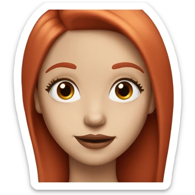 smiling girl with long straight red hair, blue eyes, and big lips with red lipstick on  sticker