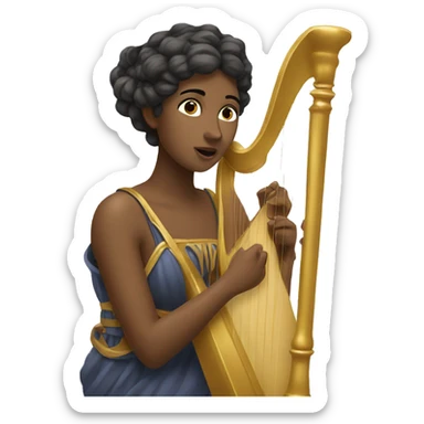 Sappho playing the harp sticker