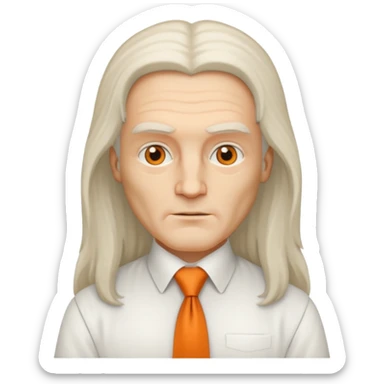leonardo davinci in white shirt, orange tie sticker