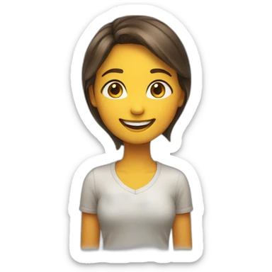 Engaging girl emoji with a radiant smile, expressive eyes, and a hint of a soothing voice. sticker