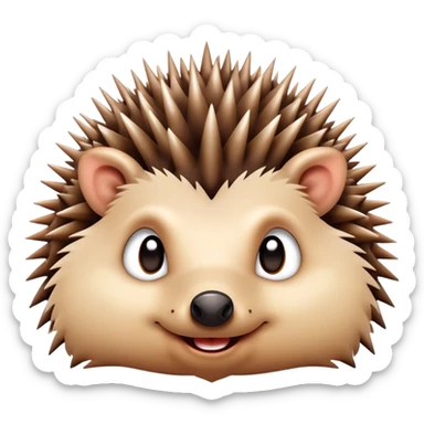 cute hedgehog grimacing with spikes slightly raised sticker