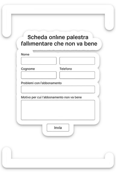 Scheda online palestra fallimentare  che non va bene foglio in italiano sticker