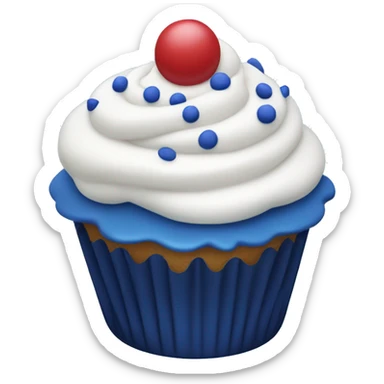 Cupcake with white frosting and dark blue sprinkles sticker